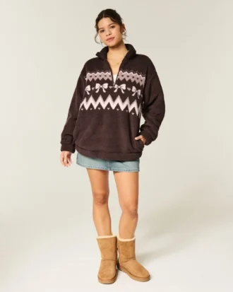 Gilly Hicks Sherpa Quarter-Zip -huppari