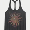 Good Times Fest -graafinen punottu racerback-toppi Good Times Fest -graafinen punottu racerback-toppi