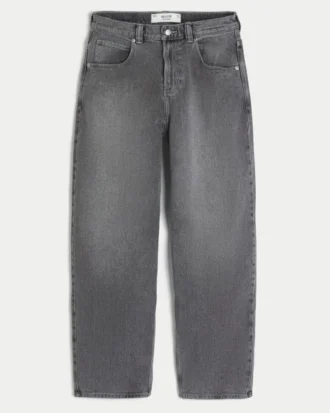 Harmaat brodeeratut nastatut skater-baggy-farkut