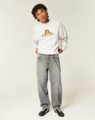 Harmaat skater-baggy-farkut