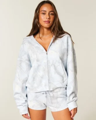 Helpoin vetoketjullinen camo-huppari