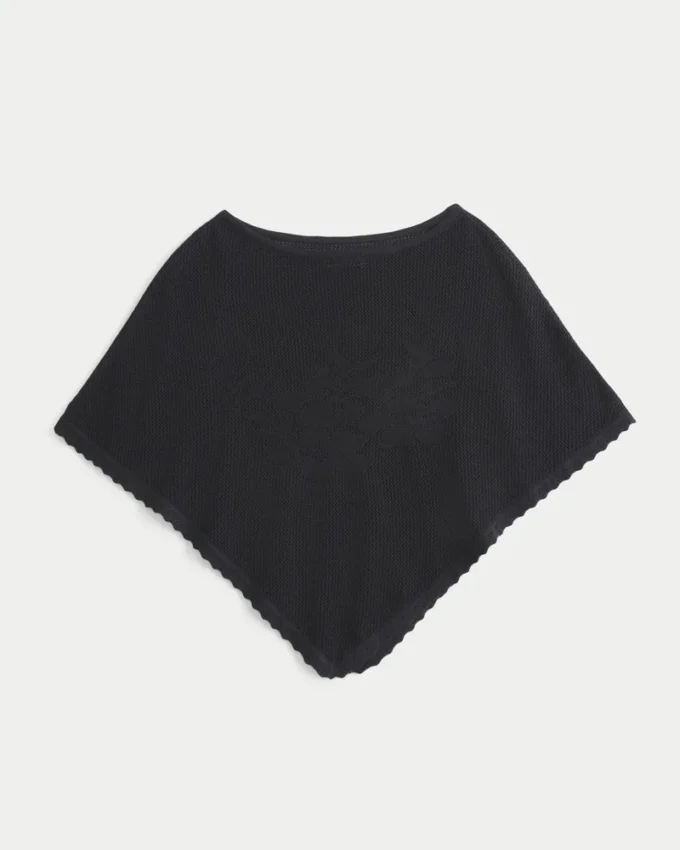 Helppo kukkakuvioinen poncho