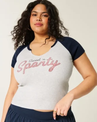 Helppo Notch-Neck Sweet ’n Sporty Graphic Baby Tee