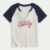Helppo Notch-Neck Sweet ’n Sporty Graphic Baby Tee Helppo Notch-Neck Sweet ’n Sporty Graphic Baby Tee