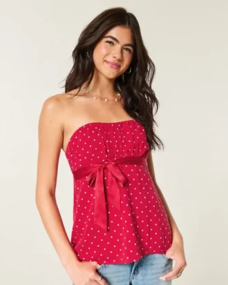 Helppo olkaimeton babydoll-toppi
