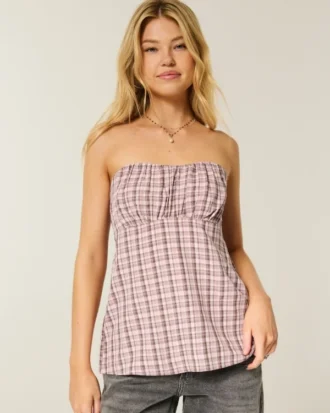 Helppo olkaimeton babydoll-toppi