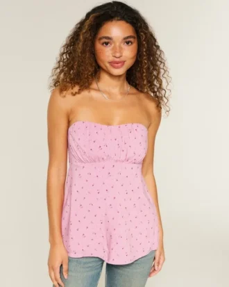 Helppo olkaimeton babydoll-toppi