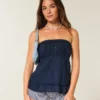 Helppo olkaimeton babydoll-toppi