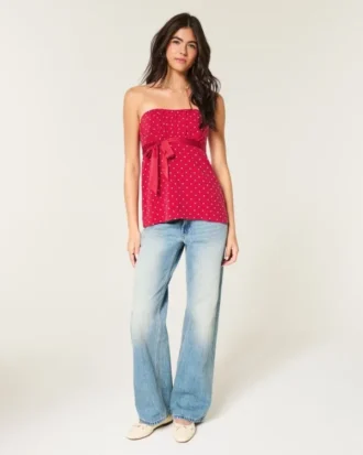 Helppo olkaimeton babydoll-toppi