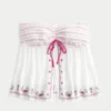 Helppo olkaimeton brodeerattu babydoll-toppi Helppo olkaimeton brodeerattu babydoll-toppi