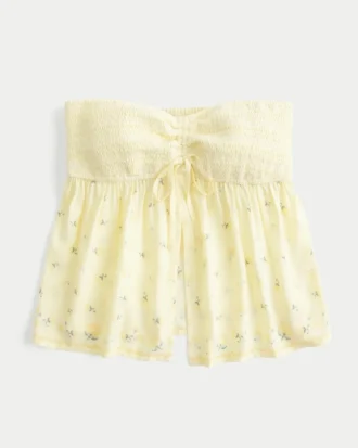Helppo olkaimeton smockattu babydoll-toppi