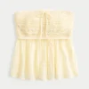 Helppo olkaimeton virkattu babydoll-toppi Helppo olkaimeton virkattu babydoll-toppi
