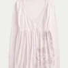 Helppo pitkähihainen kukallinen babydoll-toppi Helppo pitkähihainen kukallinen babydoll-toppi