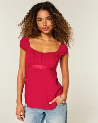 Helppo satiininen babydoll-toppi Helppo satiininen babydoll-toppi
