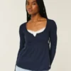 Helppo sitoa takaa Henley-babydoll-toppi Helppo sitoa takaa Henley-babydoll-toppi