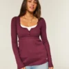 Helppo sitoa takaa Henley-babydoll-toppi Helppo sitoa takaa Henley-babydoll-toppi
