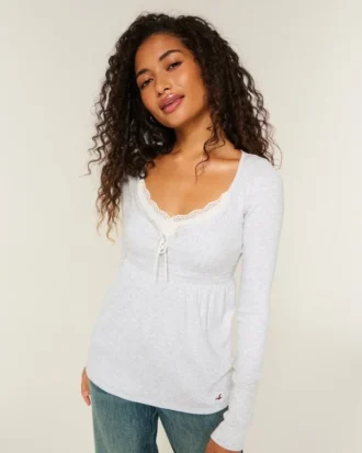 Helppo sitoa takaa Henley-babydoll-toppi Helppo sitoa takaa Henley-babydoll-toppi