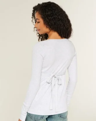 Helppo sitoa takaa Henley-babydoll-toppi Helppo sitoa takaa Henley-babydoll-toppi