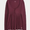 Helppo sitoa takaa Henley-babydoll-toppi Helppo sitoa takaa Henley-babydoll-toppi