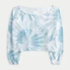 Helppo tie-dye-värjätty kaksinkertainen olkapäät paljastava collegepaita Helppo tie-dye-värjätty kaksinkertainen olkapäät paljastava collegepaita