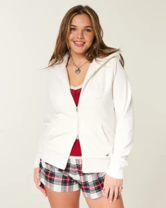 Holiday Vault Release Sherpa-vuorattu vetoketjullinen logopaita