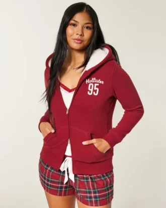 Holiday Vault Release Sherpa-vuorattu vetoketjullinen logopaita