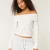 Hollister Comfy Cloud Stitchy Off-the-Shoulder -villapaita Hollister Comfy Cloud Stitchy Off-the-Shoulder -villapaita