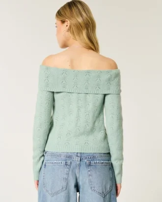 Hollister Comfy Cloud Stitchy Off-the-Shoulder -villapaita