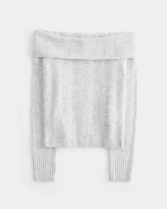 Hollister Comfy Cloud Stitchy Off-the-Shoulder -villapaita