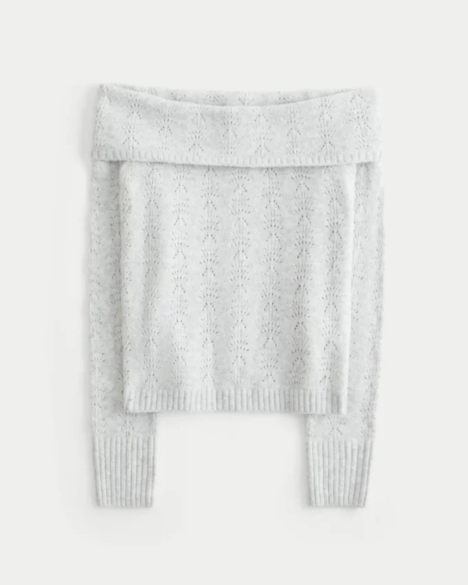 Hollister Comfy Cloud Stitchy Off-the-Shoulder -villapaita Hollister Comfy Cloud Stitchy Off-the-Shoulder -villapaita