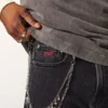 Hollister x Taco Bell Pesutut mustat brodeeratut graafiset baggy-farkut Hollister x Taco Bell Pesutut mustat brodeeratut graafiset baggy-farkut