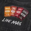 Hollister x Taco Bell Pesutut mustat brodeeratut graafiset baggy-farkut Hollister x Taco Bell Pesutut mustat brodeeratut graafiset baggy-farkut