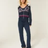 Huppu, tekoturkisreunus, Fair Isle -vetoketjullinen villapaita Huppu, tekoturkisreunus, Fair Isle -vetoketjullinen villapaita