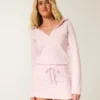 Huppuinen pitkähihainen fleece-mekko Huppuinen pitkähihainen fleece-mekko