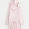 Huppuinen pitkähihainen fleece-mekko Huppuinen pitkähihainen fleece-mekko