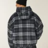 Huppuinen ruudullinen flanellinen skater-takki Huppuinen ruudullinen flanellinen skater-takki