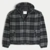 Huppuinen ruudullinen flanellinen skater-takki Huppuinen ruudullinen flanellinen skater-takki