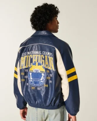 Keinonahkainen University of Michigan Wolverines -grafiikkakangastakki