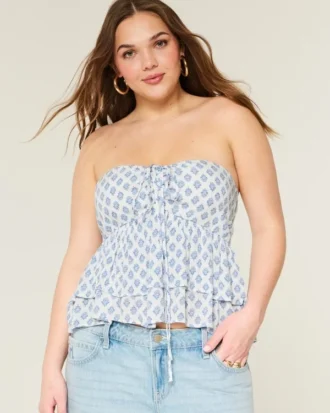 Kerrostettu halterneck-babydoll-toppi