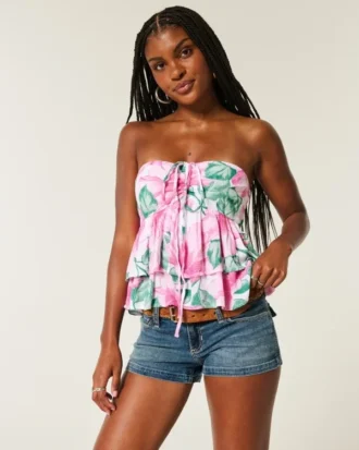 Kerrostettu halterneck-babydoll-toppi