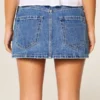 Keskipesty brodeerattu ketjujen denim-minihame Keskipesty brodeerattu ketjujen denim-minihame