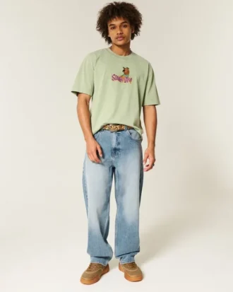 Keskipesty skater-malliset baggy-farkut