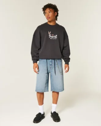 Keskipesty superbaggy-farkkushortsit