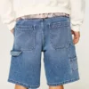 Keskipitkät, väljät maalarin denimshortsit Keskipitkät, väljät maalarin denimshortsit