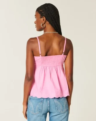 Kimaltava brodeerattu babydoll-toppi