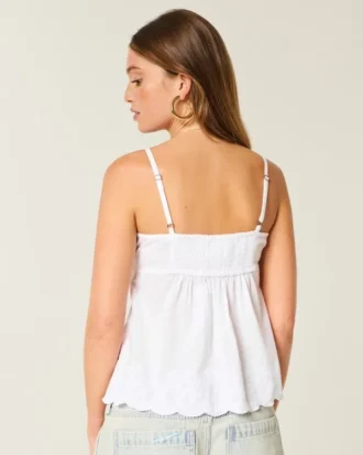 Kimaltava brodeerattu babydoll-toppi