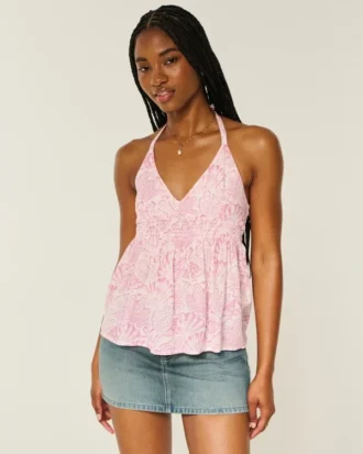 Kudottu halterneck-babydoll-toppi Kudottu halterneck-babydoll-toppi
