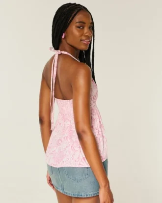 Kudottu halterneck-babydoll-toppi Kudottu halterneck-babydoll-toppi