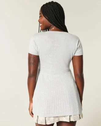 Lyhythihainen Henley-babydoll-toppi
