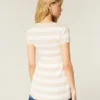 Lyhythihainen Henley-babydoll-toppi Lyhythihainen Henley-babydoll-toppi